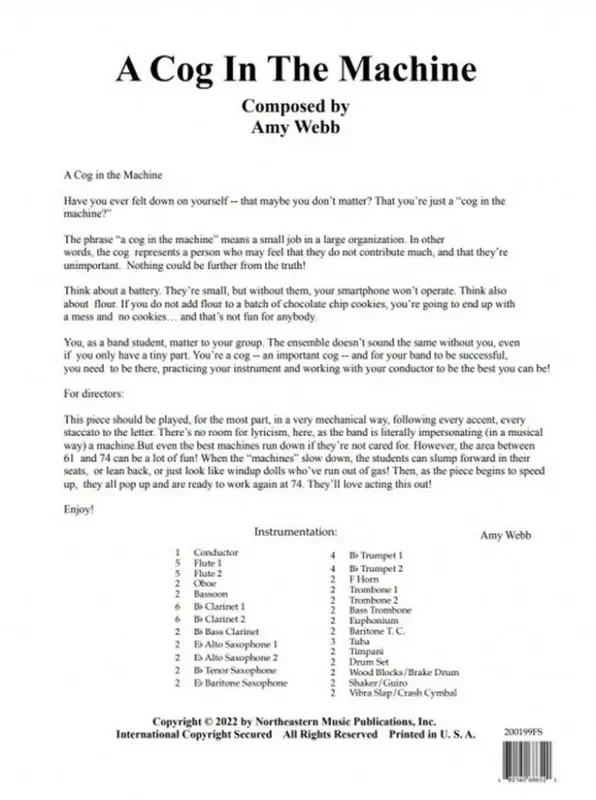 Amy Webb A Cog In The Machine Blasorchester