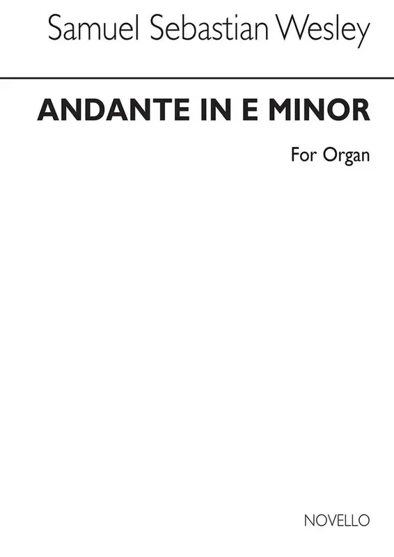 Andante In E Minor For Organ Orgel