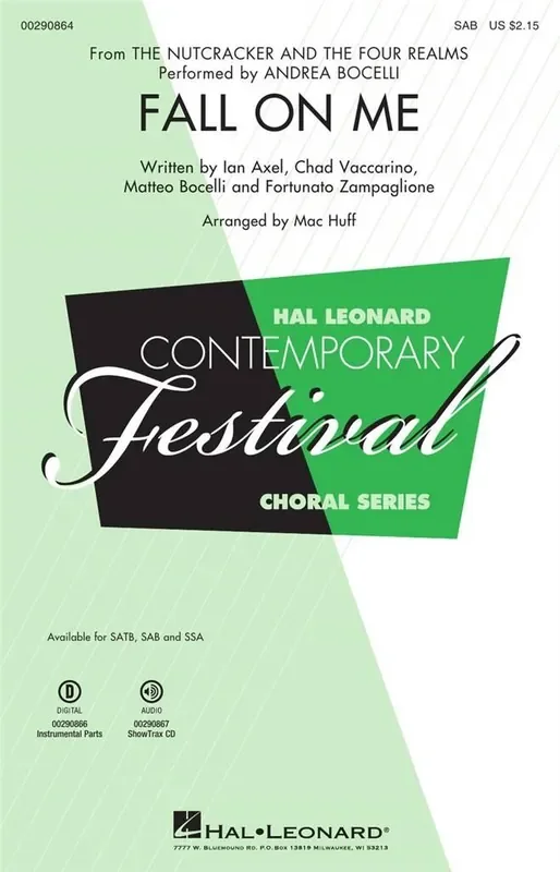Andrea Bocelli Fall on Me (Arr. Mac Huff) Gemischter Chor mit Begleitung