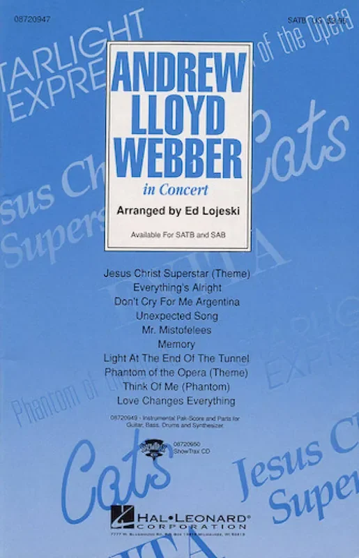 Andrew Lloyd Webber Andrew lloyd Webber in Concert(Medley) (INST.PACK) (Arr. Ed Lojeski) Gemischter Chor mit Begleitung