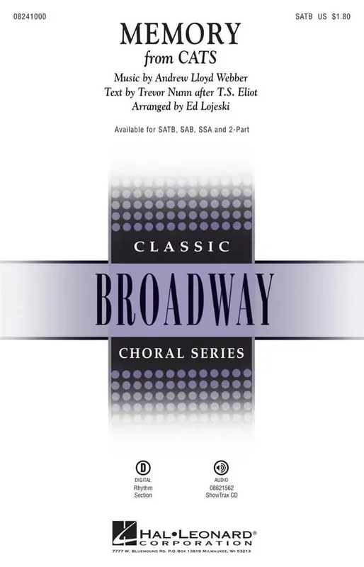 Andrew Lloyd Webber Memory (Arr. Ed Lojeski) Gemischter Chor mit Begleitung