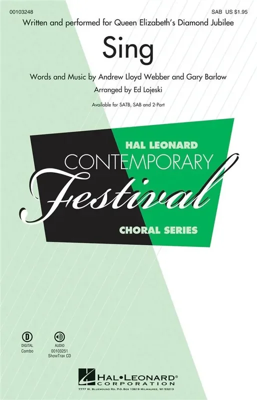 Andrew Lloyd Webber Sing (Arr. Ed Lojeski) Gemischter Chor mit Begleitung