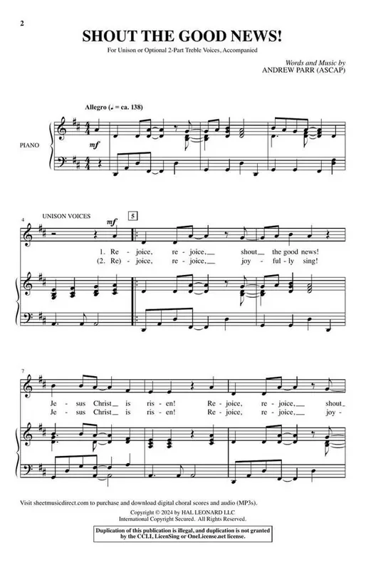 Andrew Parr Shout the Good News! Gemischter Chor mit Begleitung