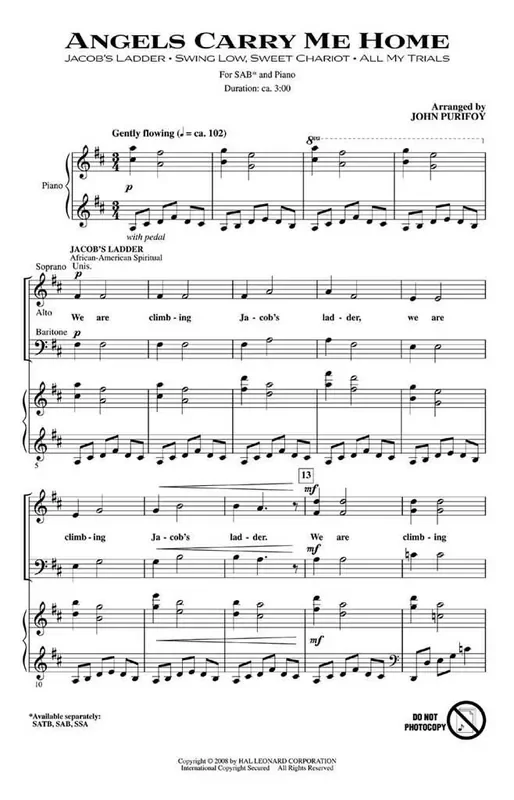 Angels Carry Me Home (Arr. John Purifoy) Gemischter Chor mit Begleitung