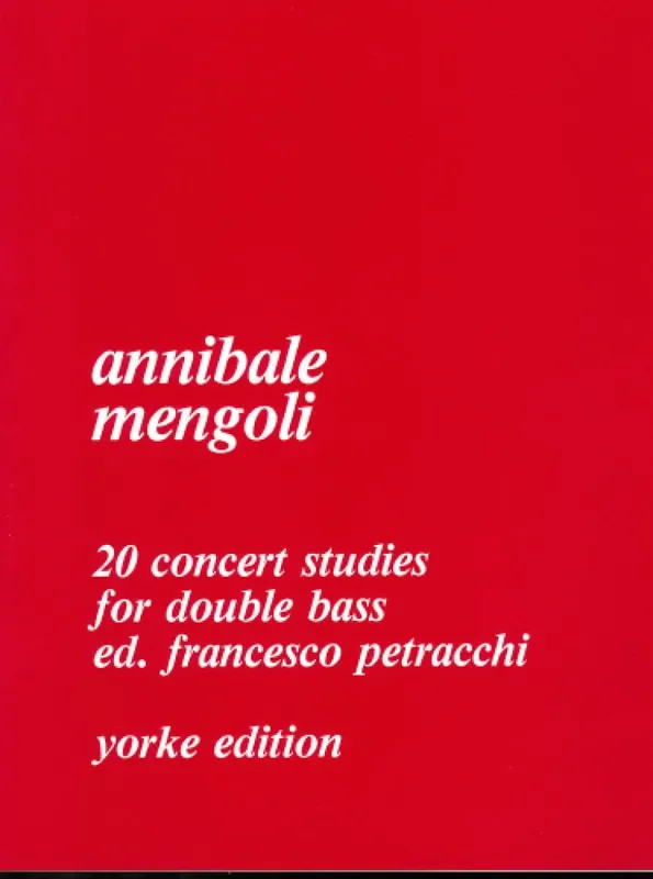 Annibale Mengoli 20 Concert Studies For Double Bass Kontrabass Solo