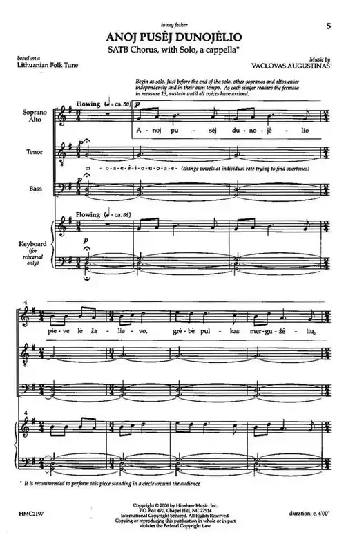 Anoj Pusej Dunojelio Gemischter Chor mit Begleitung