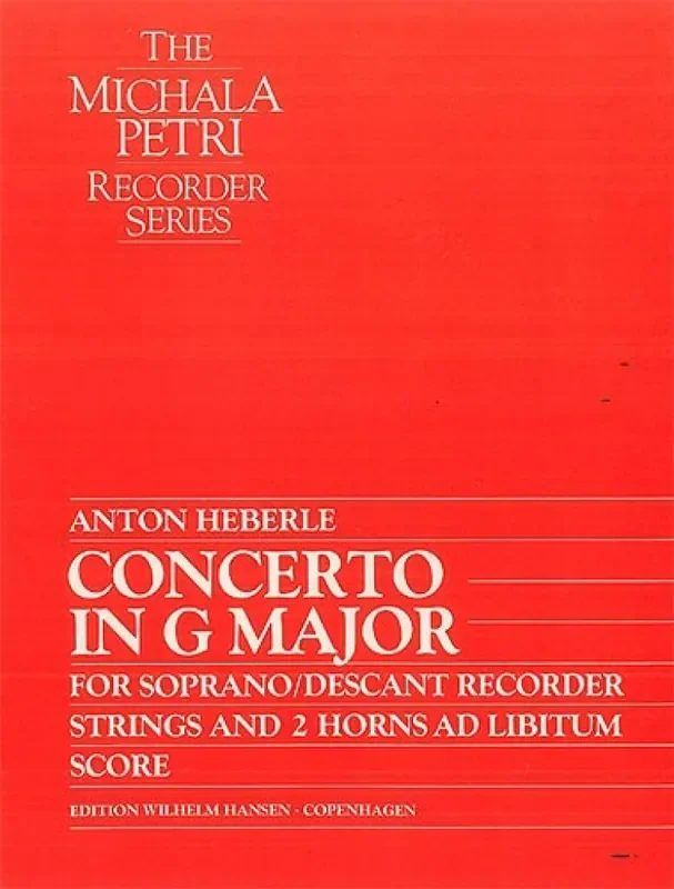 Anton Heberle Concerto In G Major For Recorder and Strings Kammerensemble