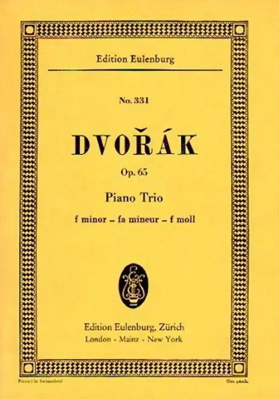Antonín Dvořák Piano Trio F minor op. 65 B 130 Klaviertrio