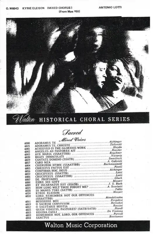 Antonio Lotti Kyrie Eleison (Arr. Karl-Heinz Schnee) Gemischter Chor mit Begleitung