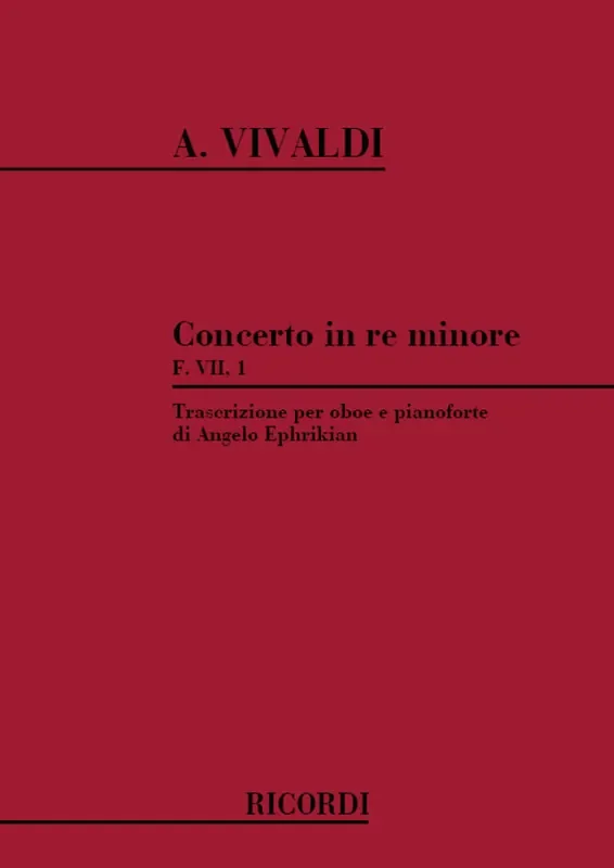 Antonio Vivaldi Concerto In D Minor Oboe mit Begleitung