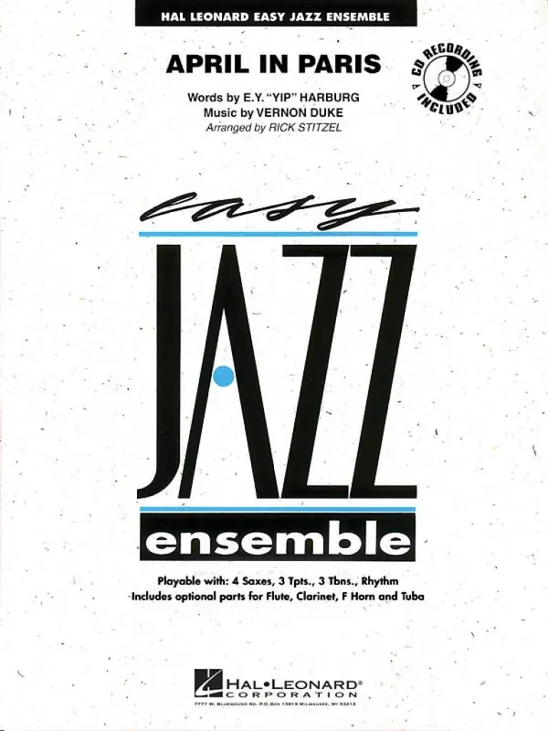 April In Paris (Arr. Rick Stitzel) Jazz Ensemble mit Solo