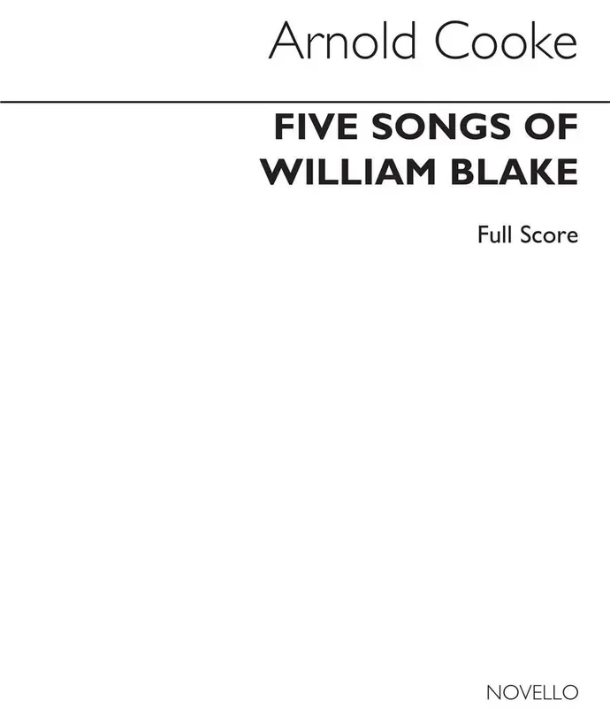 Arnold Cooke 5 Songs Of William Blake Score Gesang mit sonstiger Begleitung