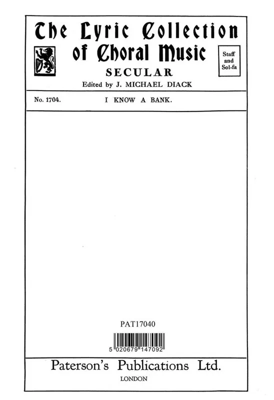 Arthur Collingwood I Know A Bank Gemischter Chor mit Begleitung