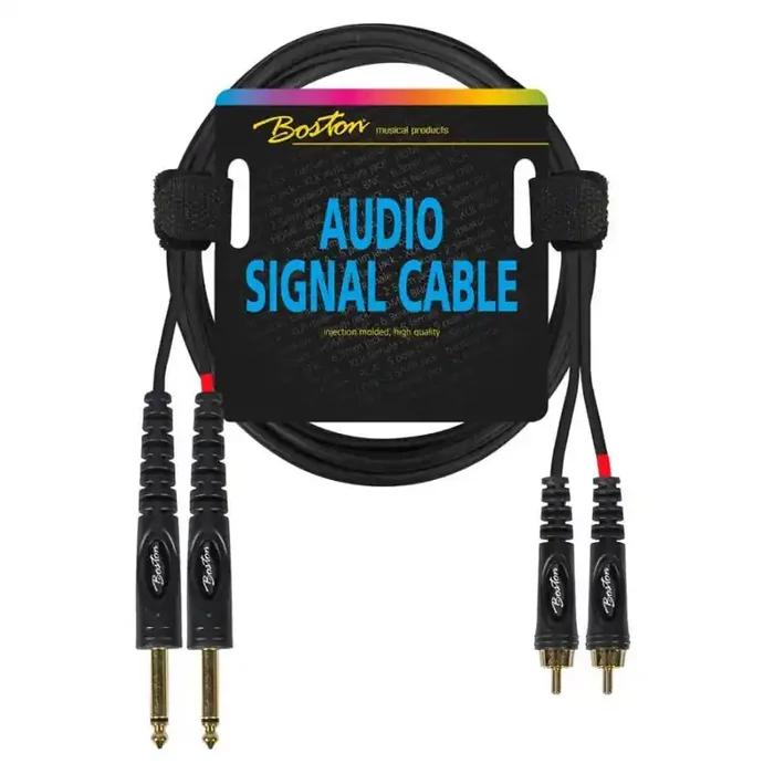 Audio signaalkabel, 2x RCA naar 2x 6.3mm jack mono, 1.5 meter
