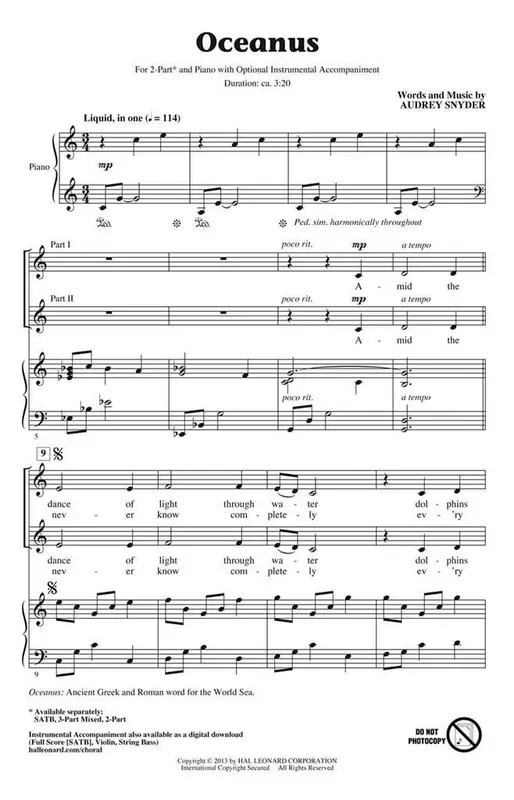 Audrey Snyder Oceanus Frauenchor mit Begleitung