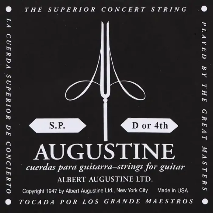 Augustine Black Label D-4 snaar voor klassieke gitaar, silverplated wound nylon, medium hard tension