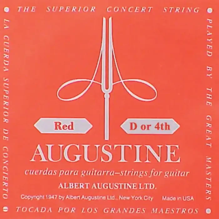 Augustine Red Label D-4 snaar voor klassieke gitaar, silverplated wound nylon, hard tension