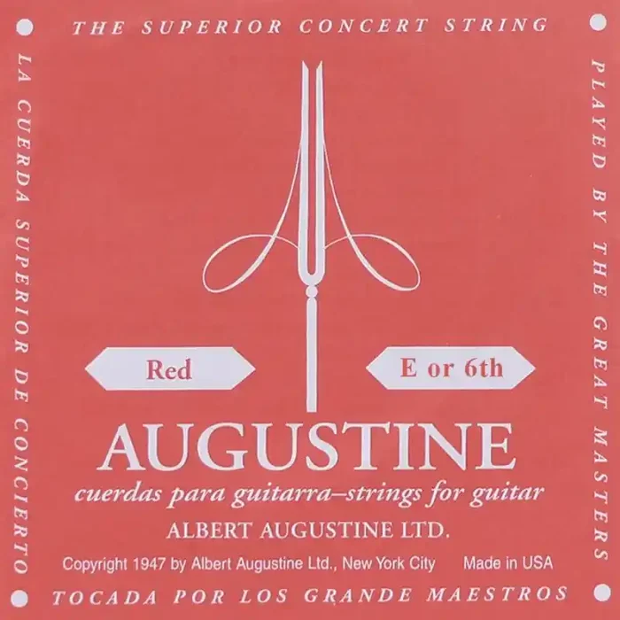 Augustine Red Label E-6 snaar voor klassieke gitaar, silverplated wound nylon, hard tension