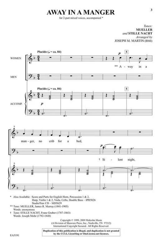 Away in a Manger (from Canticle of Joy) (Arr. Joseph M. Martin) Frauenchor mit Begleitung