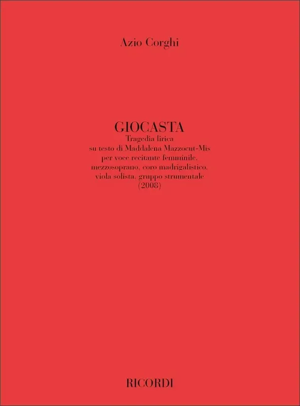 Azio Corghi Giocasta Gemischter Chor mit Ensemble