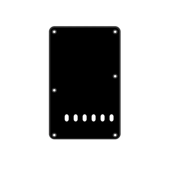 Back plate, string spacing 11,2mm, black, 1 ply, standard Strat, 86x138mm