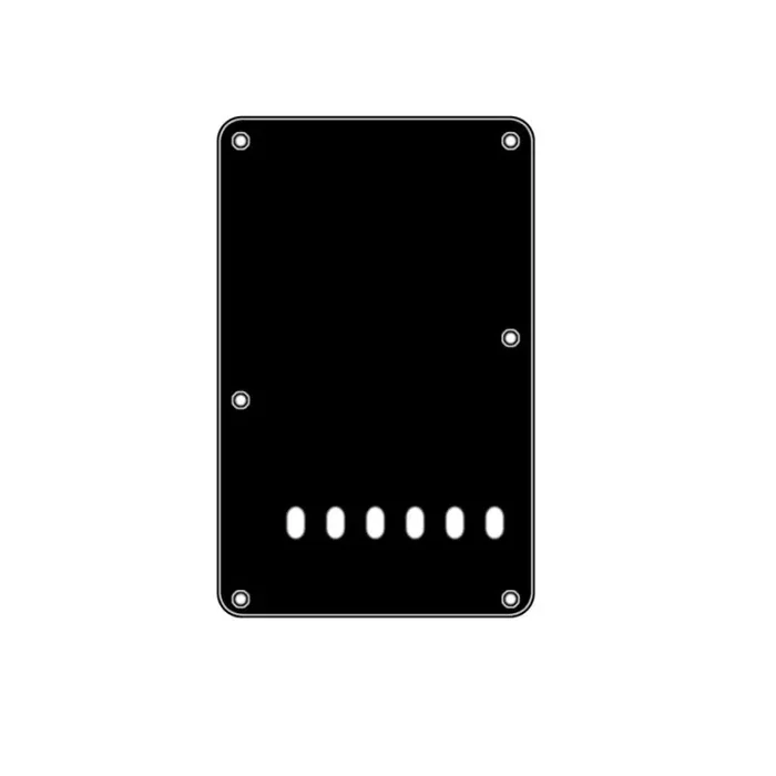 Back plate, string spacing 11,2mm, black, 3 ply, standard Strat, 86x138mm