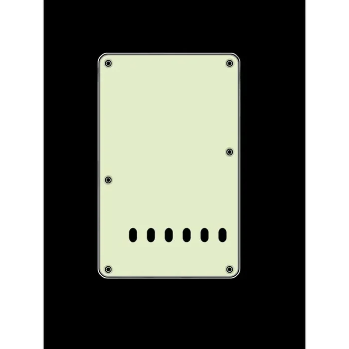 Back plate, string spacing 11,2mm, mint, 3 ply, standard Strat, 86x138mm