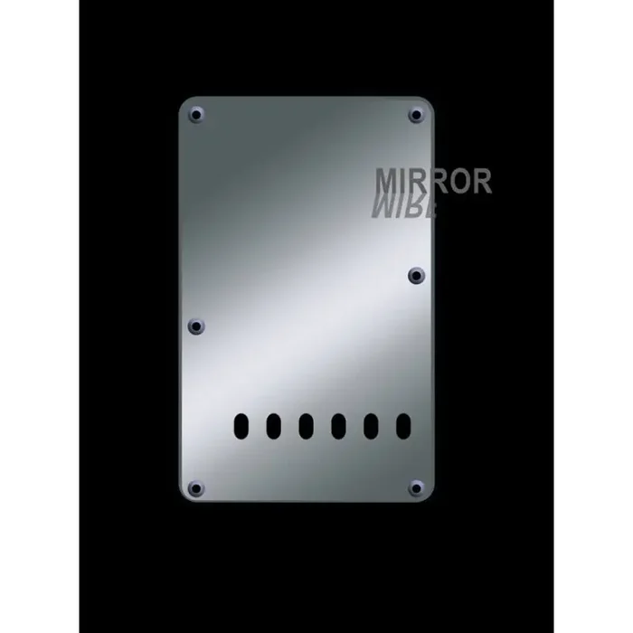 Back plate, string spacing 11,2mm, mirror chrome, 2 ply, standard Strat, 86x138mm