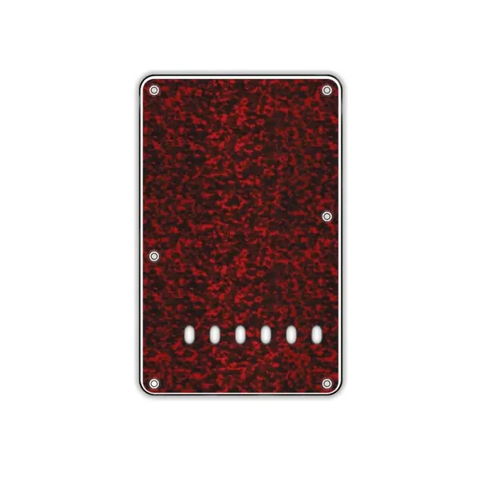 Back plate, string spacing 11,2mm, tiger red, 3 ply, standard Strat, 86x138mm