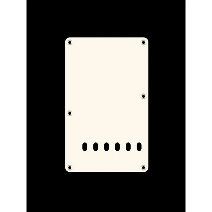 Back plate, string spacing 11,2mm, vintage white, 1 ply, standard Strat, 86x138mm