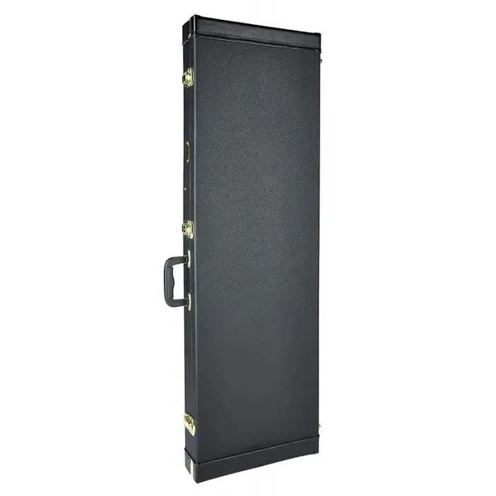 Basitaarkoffer voor basgitaar, hout, rechthoekig model, zwarte pluche interieur