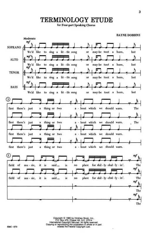Bayne Dobbins Terminology Etude (Arr. Bayne Dobbins) Gemischter Chor A cappella