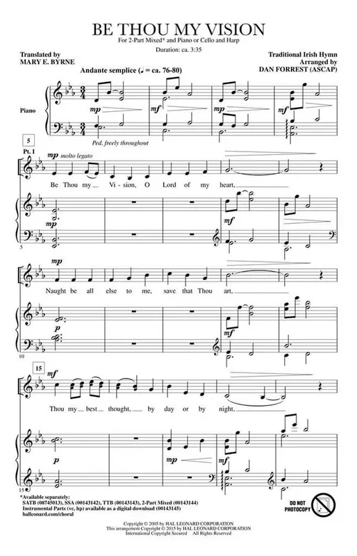 Be Thou My Vision (Arr. Dan Forrest) Frauenchor mit Begleitung