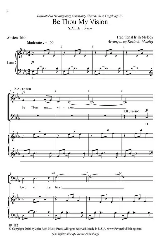 Be Thou My Vision (Arr. Kevin A. Memley) Gemischter Chor mit Begleitung