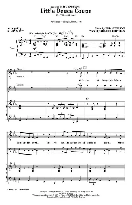 Beach Boys Little Deuce Coupe (Arr. Kirby Shaw) Männerchor mit Begleitung