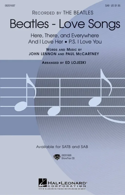 Beatles – Love Songs (Arr. Ed Lojeski) Gemischter Chor mit Klavier/Orgel
