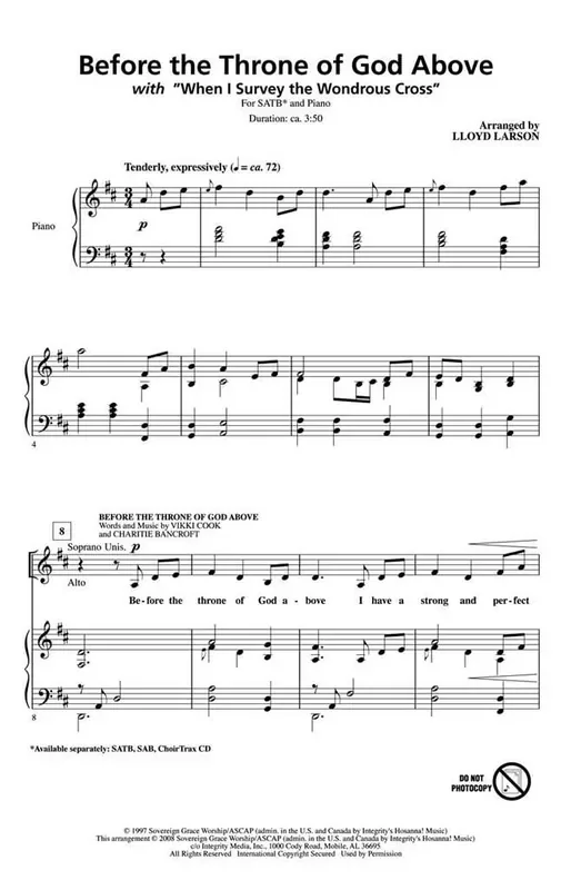 Before the Throne of God Above (Arr. Lloyd Larson) Gemischter Chor mit Begleitung