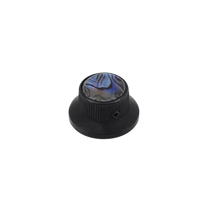 Bell knob with abalone inlay, black