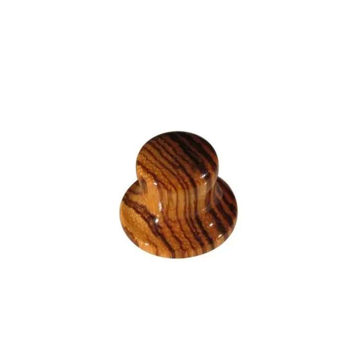 Bell knob, wood, hat model, zebra, 25x19mm