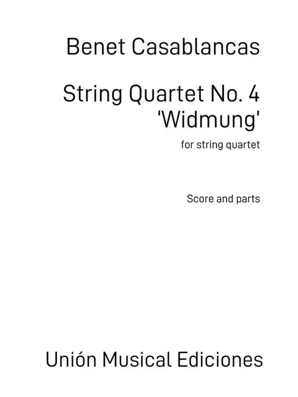Benet Casablancas String Quartet No.4 Widmung Streichquartett