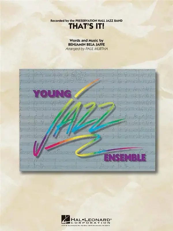 Benjamin Bela Jaffe That‘s It! (Arr. Paul Murtha) Jazz Ensemble