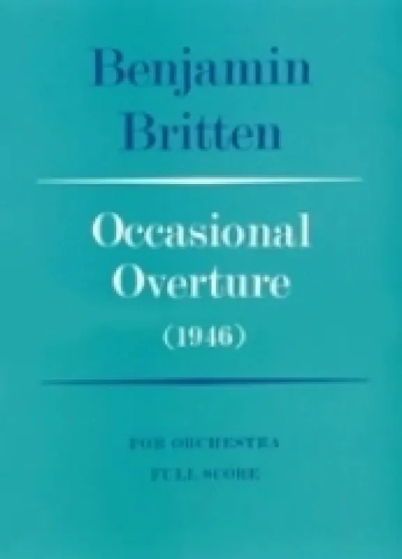 Benjamin Britten Occasional Overture Orchester