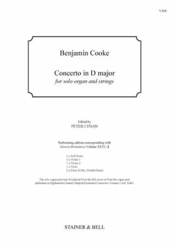Benjamin Cooke Concerto in D major Kammerensemble