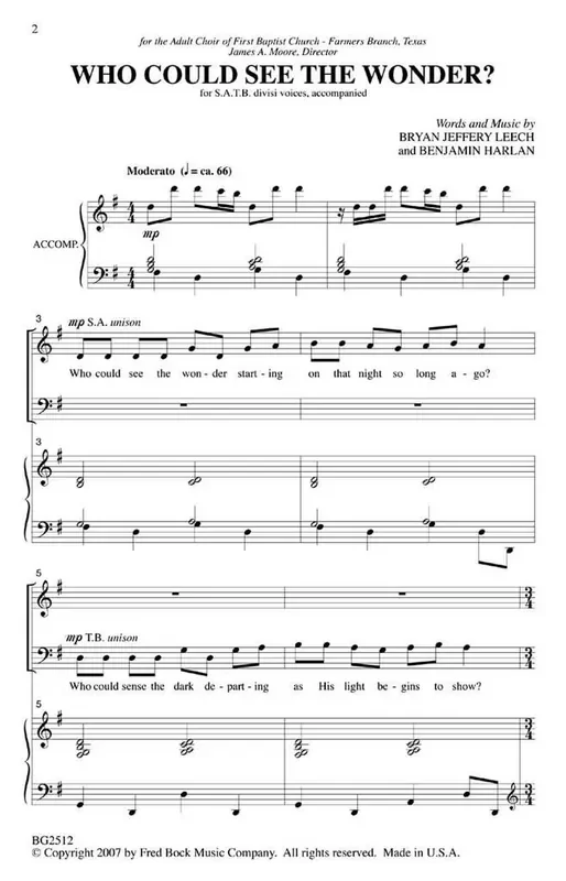 Benjamin Harlan Who Could See the Wonder Starting? Gemischter Chor mit Begleitung