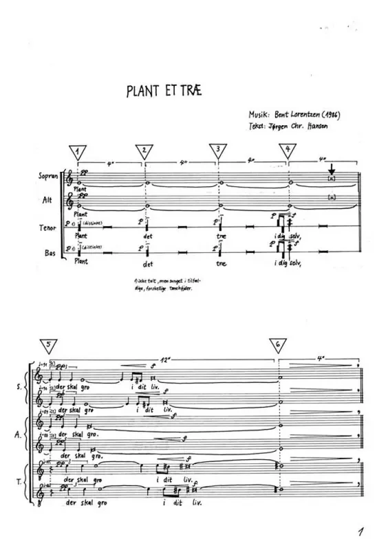 Bent Lorentzen Plant Et Træ Gemischter Chor mit Begleitung