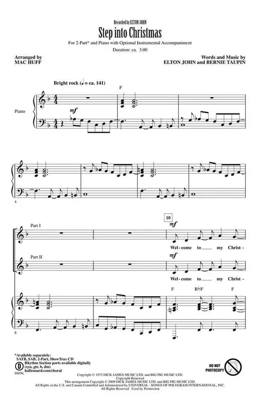 Bernie Taupin Step into Christmas (Arr. Mac Huff) Frauenchor mit Begleitung