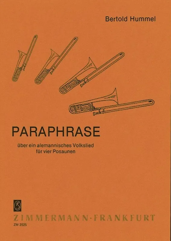 Bertold Hummel Paraphrase Posaune Ensemble