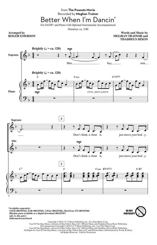 Better When I‘m Dancin‘ (Arr. Roger Emerson) Gemischter Chor mit Begleitung