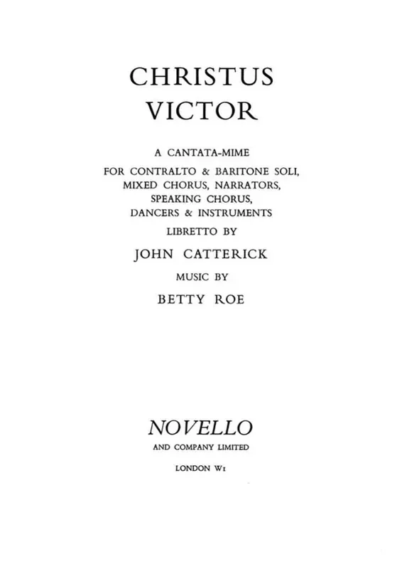 Betty Roe Christus Victor Gemischter Chor mit Begleitung