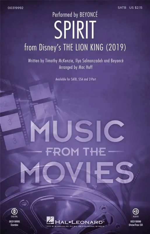 Beyoncé Spirit (Arr. Mac Huff) Gemischter Chor mit Begleitung